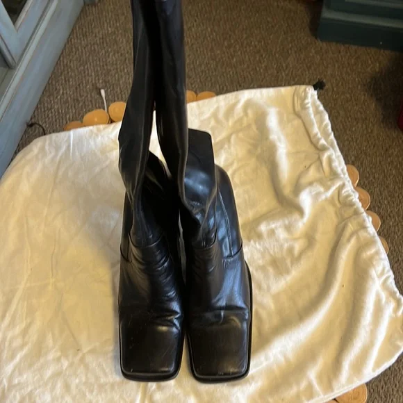 Black stacked heels boots - Picture 4 of 14